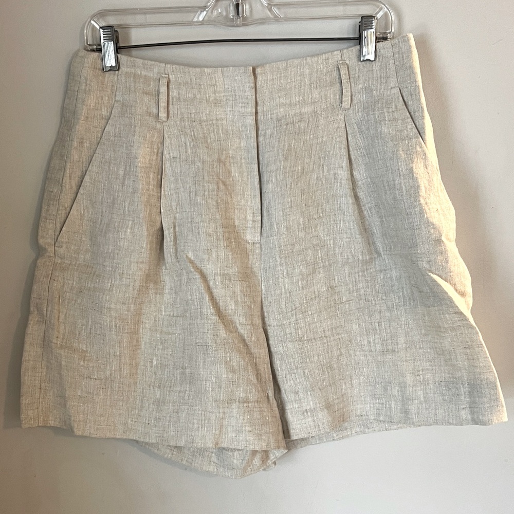 Banana Republic Lina High Rise Linen Shorts, size 10, natural